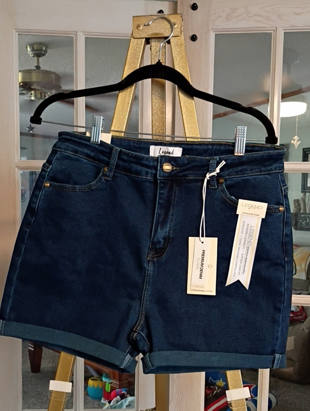 Legend Women's Indigo Roll-Cuff Denim Shorts
